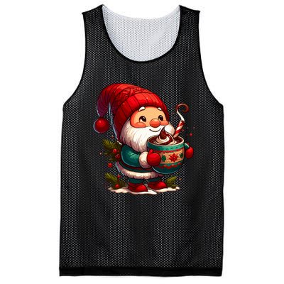 Funny Coffee Gnome Christmas Cute Hot Chocolate Gnome Mesh Reversible Basketball Jersey Tank