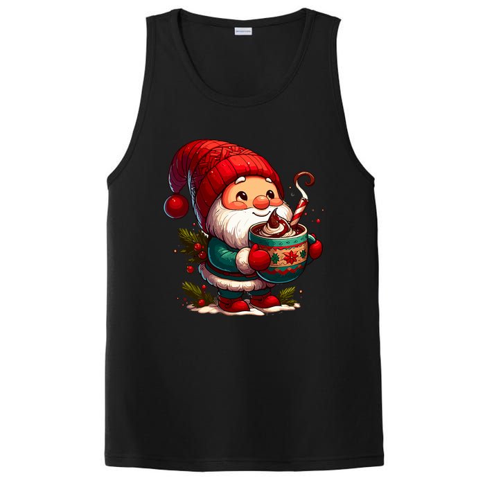 Funny Coffee Gnome Christmas Cute Hot Chocolate Gnome PosiCharge Competitor Tank