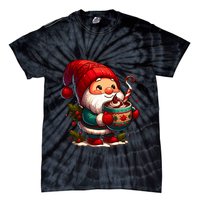 Funny Coffee Gnome Christmas Cute Hot Chocolate Gnome Tie-Dye T-Shirt