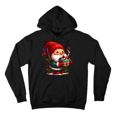 Funny Coffee Gnome Christmas Cute Hot Chocolate Gnome Tall Hoodie