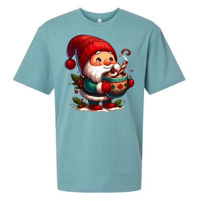 Funny Coffee Gnome Christmas Cute Hot Chocolate Gnome Sueded Cloud Jersey T-Shirt