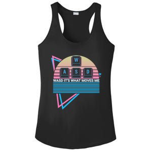 Funny Computer Gamer Gaming Retro Wasd Its What Moves Me Great Gift Ladies PosiCharge Competitor Racerback Tank