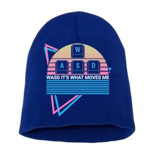 Funny Computer Gamer Gaming Retro Wasd Its What Moves Me Great Gift Short Acrylic Beanie