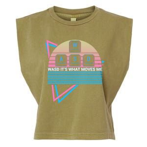 Funny Computer Gamer Gaming Retro Wasd Its What Moves Me Great Gift Garment-Dyed Women's Muscle Tee