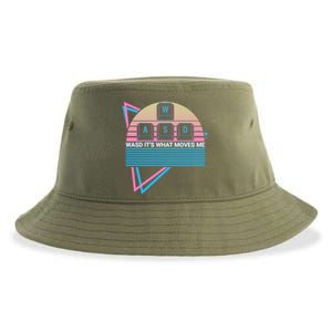 Funny Computer Gamer Gaming Retro Wasd Its What Moves Me Great Gift Sustainable Bucket Hat