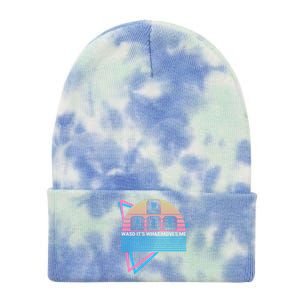 Funny Computer Gamer Gaming Retro Wasd Its What Moves Me Great Gift Tie Dye 12in Knit Beanie