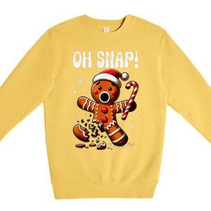 Funny Christmas Gingerbread Man Oh Snap Outfit Pajama Gift Premium Crewneck Sweatshirt