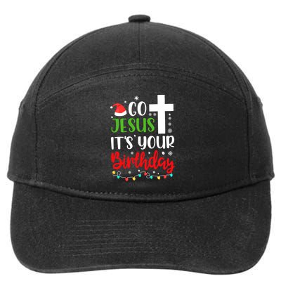 Funny Christian Go Jesus It's Your Birthday Christmas 7-Panel Snapback Hat