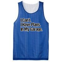 Funny Car Guy Gift Meaningful Gift I Can't I Have Plans In My Garage Gift Mesh Reversible Basketball Jersey Tank