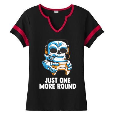 Funny Computer Gaming Video Gamer Skeleton Gift Ladies Halftime Notch Neck Tee