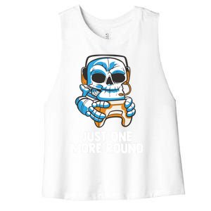 Funny Computer Gaming Video Gamer Skeleton Gift Women's Racerback Cropped Tank