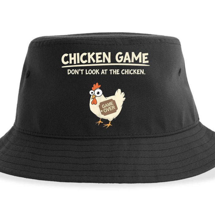 Funny Chicken Game DonT Look Design Sustainable Bucket Hat