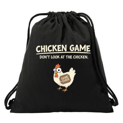 Funny Chicken Game DonT Look Design Drawstring Bag