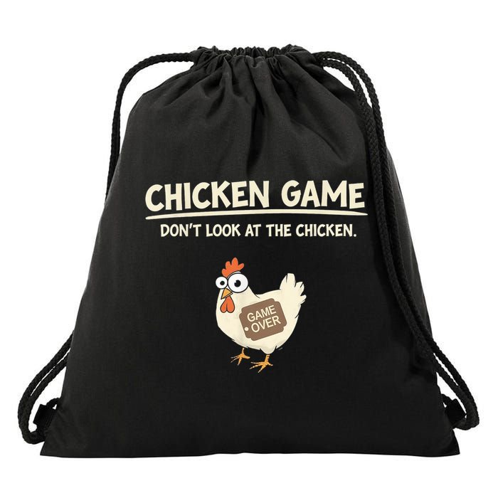 Funny Chicken Game DonT Look Design Drawstring Bag