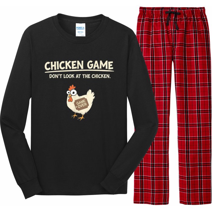 Funny Chicken Game DonT Look Design Long Sleeve Pajama Set