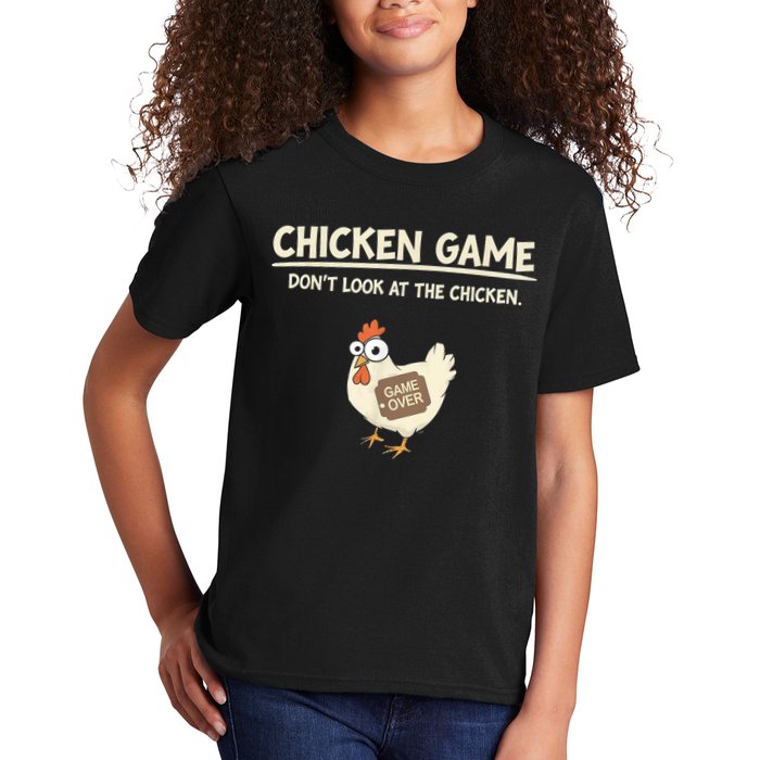 Funny Chicken Game DonT Look Design Kids T-Shirt