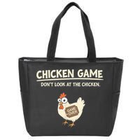 Funny Chicken Game DonT Look Design Zip Tote Bag