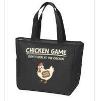 Funny Chicken Game DonT Look Design Zip Tote Bag