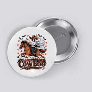 Fun Cowboo Ghost Riding Horse Western Cowboy Ghost Halloween Button