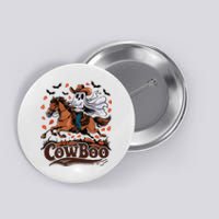 Fun Cowboo Ghost Riding Horse Western Cowboy Ghost Halloween Button