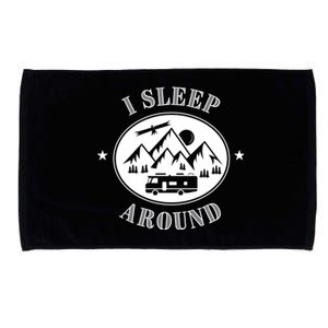 Funny Campervan Gift I Sleep Around Motorhome Husband Gift Microfiber Hand Towel