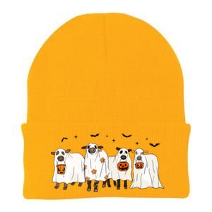 Funny Cow Ghost Halloween Farmer Trick Or Treat Cow Lover Gift Knit Cap Winter Beanie