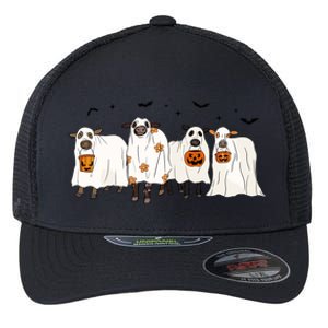 Funny Cow Ghost Halloween Farmer Trick Or Treat Cow Lover Gift Flexfit Unipanel Trucker Cap