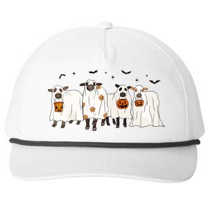 Funny Cow Ghost Halloween Farmer Trick Or Treat Cow Lover Gift Snapback Five-Panel Rope Hat