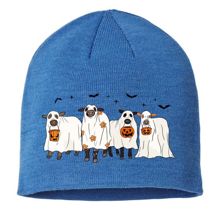 Funny Cow Ghost Halloween Farmer Trick Or Treat Cow Lover Gift Sustainable Beanie