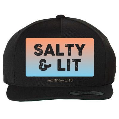 Funny Christian Gift Salty & Lit Wool Snapback Cap