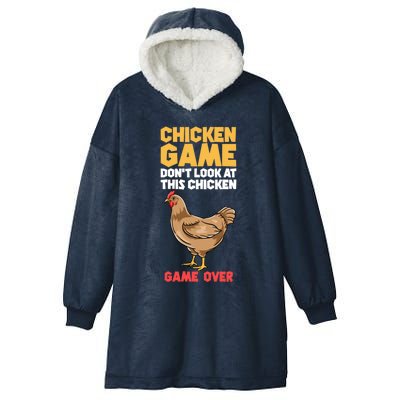 Funny Chicken Game Don't Look At The Chicken Gift Hooded Wearable Blanket