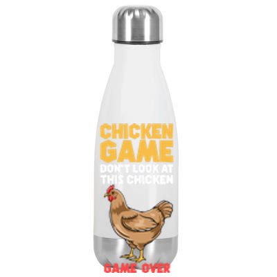 Funny Chicken Game Don't Look At The Chicken Gift Stainless Steel Insulated Water Bottle