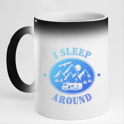 Funny Campervan Gift I Sleep Around Motorhome Husband Gift 11oz Black Color Changing Mug