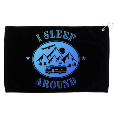 Funny Campervan Gift I Sleep Around Motorhome Husband Gift Grommeted Golf Towel