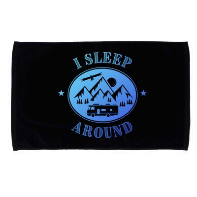 Funny Campervan Gift I Sleep Around Motorhome Husband Gift Microfiber Hand Towel