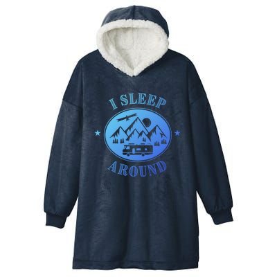 Funny Campervan Gift I Sleep Around Motorhome Husband Gift Hooded Wearable Blanket