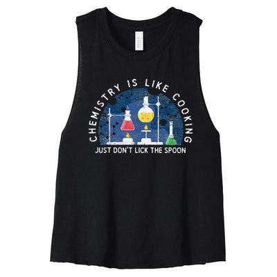 Funny Chemist Gifts Chemistry Is Like Cooking Science Nerd Women's Racerback Cropped Tank