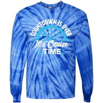 Funny Cruise Gift Countdown Its Cruise Time Cruising Lover Gift Tie-Dye Long Sleeve Shirt