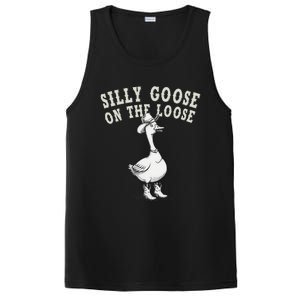 Funny Cute Goose Cowboy Goose Lover Silly Goose On The Loose PosiCharge Competitor Tank