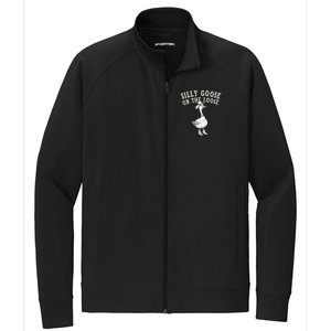 Funny Cute Goose Cowboy Goose Lover Silly Goose On The Loose Stretch Full-Zip Cadet Jacket