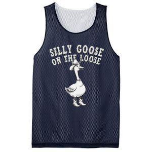 Funny Cute Goose Cowboy Goose Lover Silly Goose On The Loose Mesh Reversible Basketball Jersey Tank