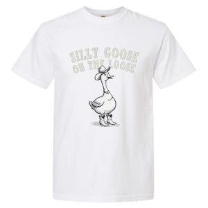 Funny Cute Goose Cowboy Goose Lover Silly Goose On The Loose Garment-Dyed Heavyweight T-Shirt