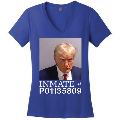 Fulton County Georgia Jail Prisoner Inmate P01135809 Mugshot Women's V-Neck T-Shirt