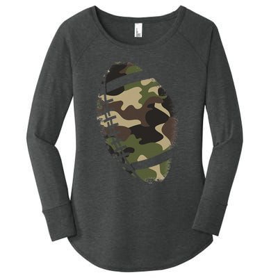 Football Camouflage Gift College Team Coach Camo Women's Perfect Tri Tunic Long Sleeve Shirt