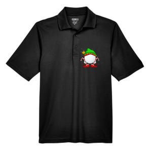 Funny Christmas Golf Ball Elf Cute Xmas Candy Cane Men's Origin Performance Pique Polo