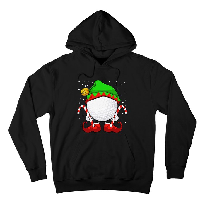 Funny Christmas Golf Ball Elf Cute Xmas Candy Cane Hoodie