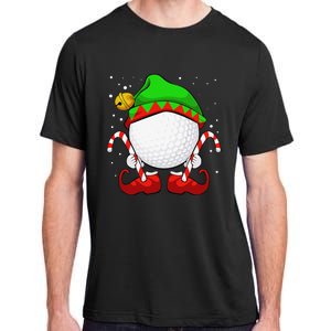 Funny Christmas Golf Ball Elf Cute Xmas Candy Cane Adult ChromaSoft Performance T-Shirt