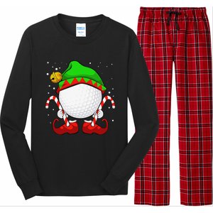 Funny Christmas Golf Ball Elf Cute Xmas Candy Cane Long Sleeve Pajama Set