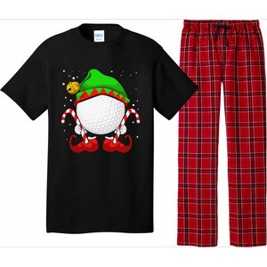 Funny Christmas Golf Ball Elf Cute Xmas Candy Cane Pajama Set