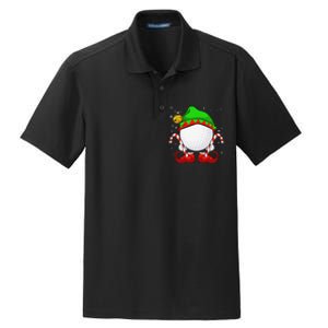 Funny Christmas Golf Ball Elf Cute Xmas Candy Cane Dry Zone Grid Polo